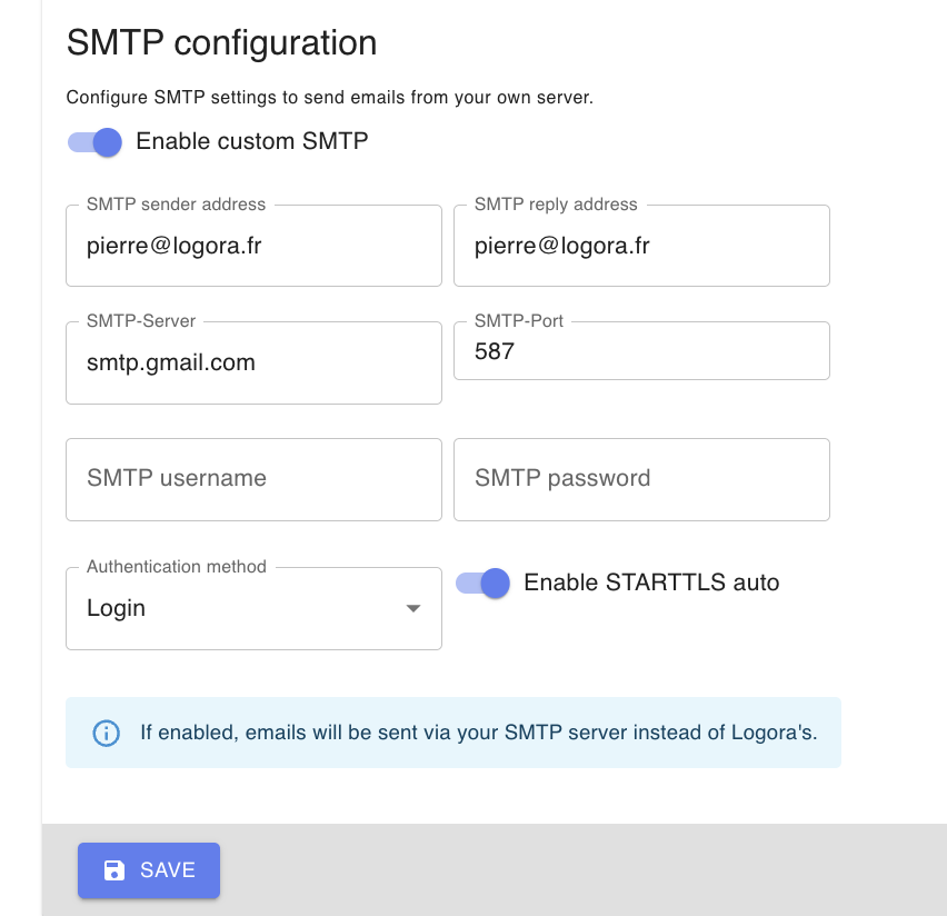 SMTP Configuration